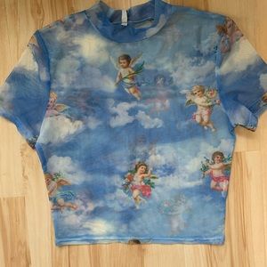 Mesh cherub crop top
